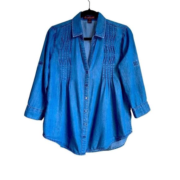 Gloria Vanderbilt “Giselle” Chambray Shirt Rare! 1970’s - Picture 5 of 6